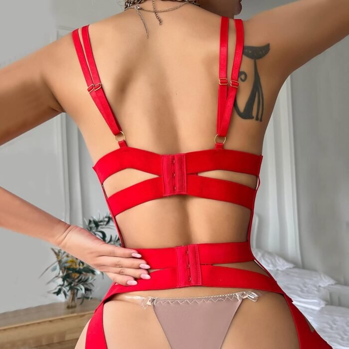 Babydoll Lingerie For Women Set Role Play Lingerie Sexy Women's Lace Babydoll Strap Chemise Mesh Sleepwear Outfits - Image 4