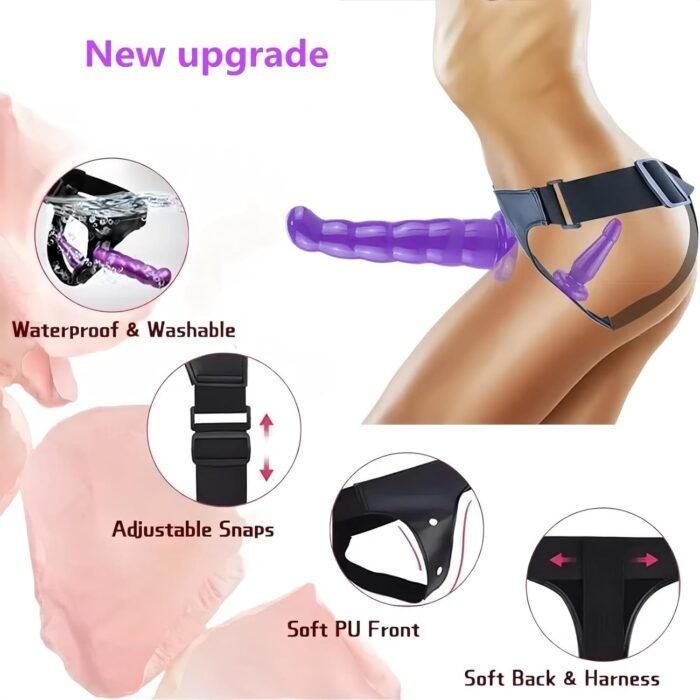 Adjustable Harness Strapless Strap-On Dildo Kit, Two Realistic Dildos, Women's Strap Design, Lesbian Couples - Image 3
