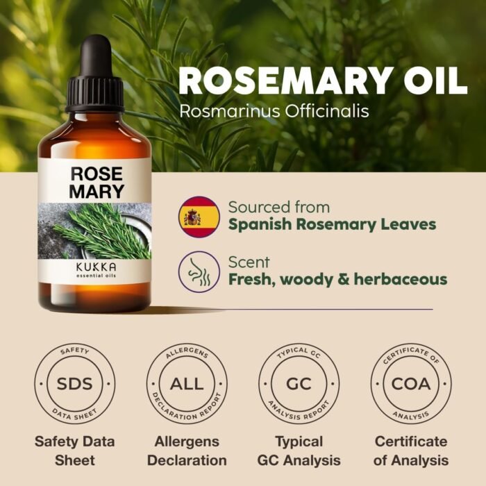 100% Pure & Natural Rosemary Oil for Hair, Skin, Aromatherapy & DIY Soap Making (4 Fl Oz / 118 ml) - Image 6