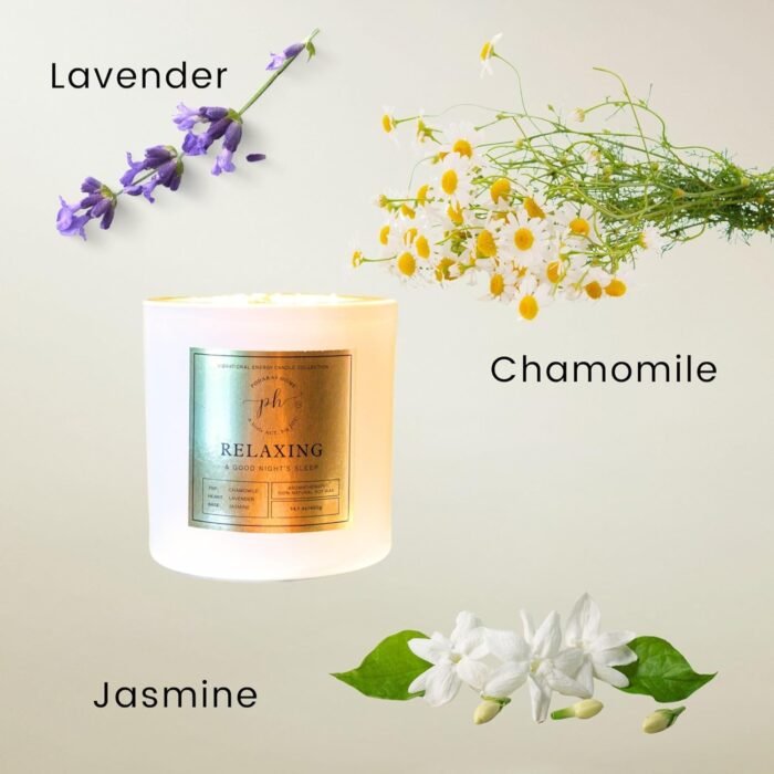 Luxury Candle for Relaxing & Good Night’s Sleep, Manifesting Vibrational Energy Candle, 100% Essential Oil, Soy Wax, 400g, 60 hrs of Burn time - Image 2