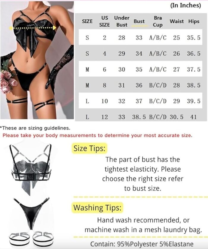 [JUICYCRACY] Sexy Bow Satin Christmas Lingerie Set for Women Bra and Panty - Image 6