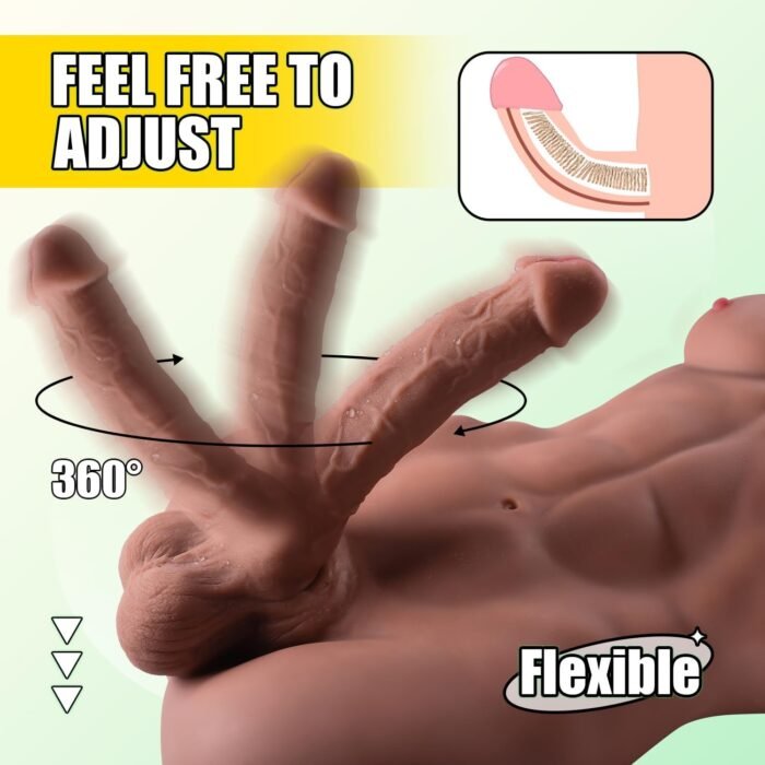 Male Sex Doll for Women Female Masturbation with Flexible Dildo - Life Size Sex Doll Torso with 7in Huge Cock Penis for G-spot Anal, Adult Sex Toy with Muscle Abs for Female Men Gay Couple - Image 3
