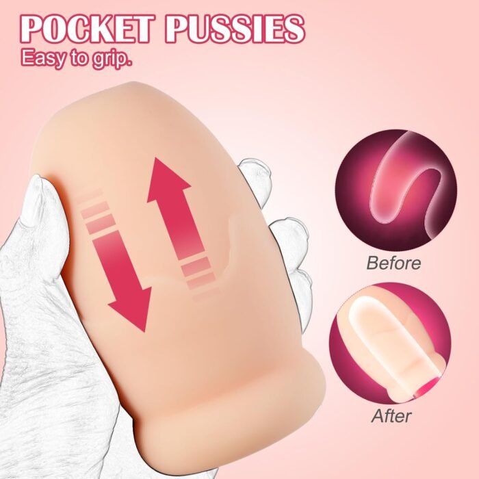 Male Masturbator Sex Toys for Men - Squeezable Pocket Pussy for Mens Masturbation, Plump and Soft Fleshy Egg Male Masturbating Stroker Penis Training Sleeve Blowjob Sex Toys Dolls for Men, Adult Toys - Image 4