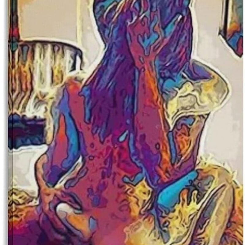 Sexy Couple Abstract Erotic Art Poster Adult Applicable Gift Art Poster Canvas Painting Decor Wall Print Photo Home Modern Decorative Posters Framed/Unframed 12x18inch(30x45cm)