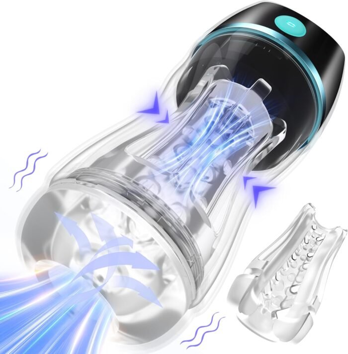 Automatic Male Masturbator with APP Control - Transparent Outer Shell Penis Pump with 3 Vacuum Suction & 7 Vibration, Sex Machine Adult Toys Pocket Pussy for Men, Male Stroker Adult Sex Toys for Men