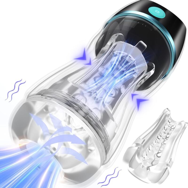 Automatic Male Masturbator with APP Control - Transparent Outer Shell Penis Pump with 3 Vacuum Suction & 7 Vibration, Sex Machine Adult Toys Pocket Pussy for Men, Male Stroker Adult Sex Toys for Men