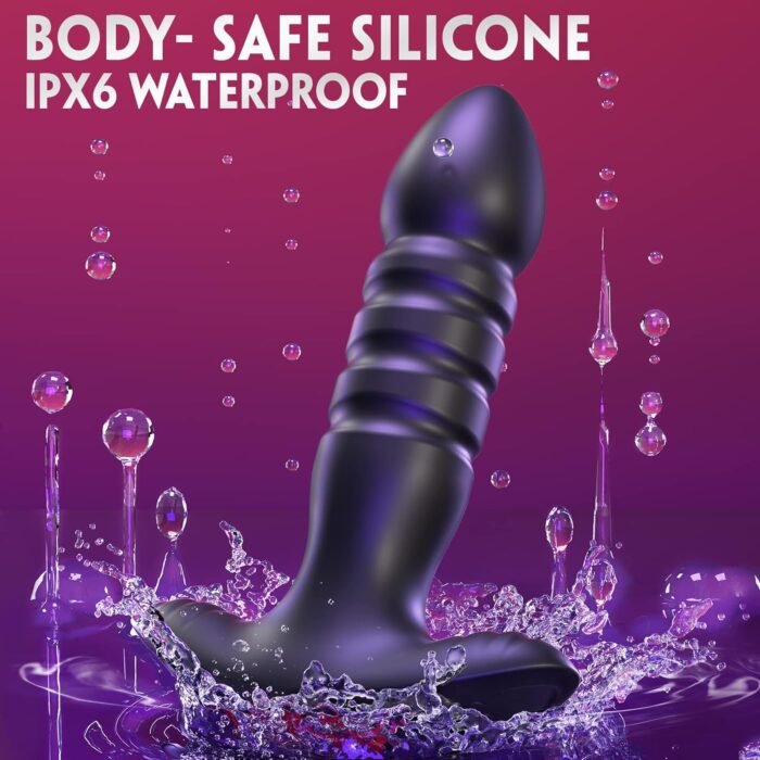Anal Plug Vibrator with App Control Sex Toy for Men Women - Prostate Massager with 7 Thrusting & Vibrating Modes Adult Anal Vibrator Butt Stimulator Plug for Male Female (Black) - Image 6