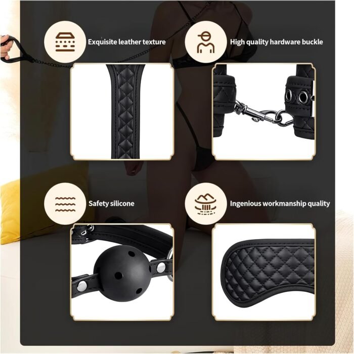 Sex Bondage BDSM Restraint Kit - 7-Piece Set | Sex Toys Premium Sex Toys, Equipment & Accessories - Image 4