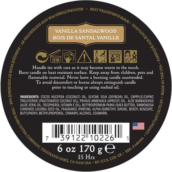 KAMA SUTRA Ignite Massage Candle - Coconut Oil and Soy Based - Vanilla Sandalwood, 6 oz Candle Melts into a Warm Massage Oil, Couples Massage, Pour Spout Massage Candle - Image 2