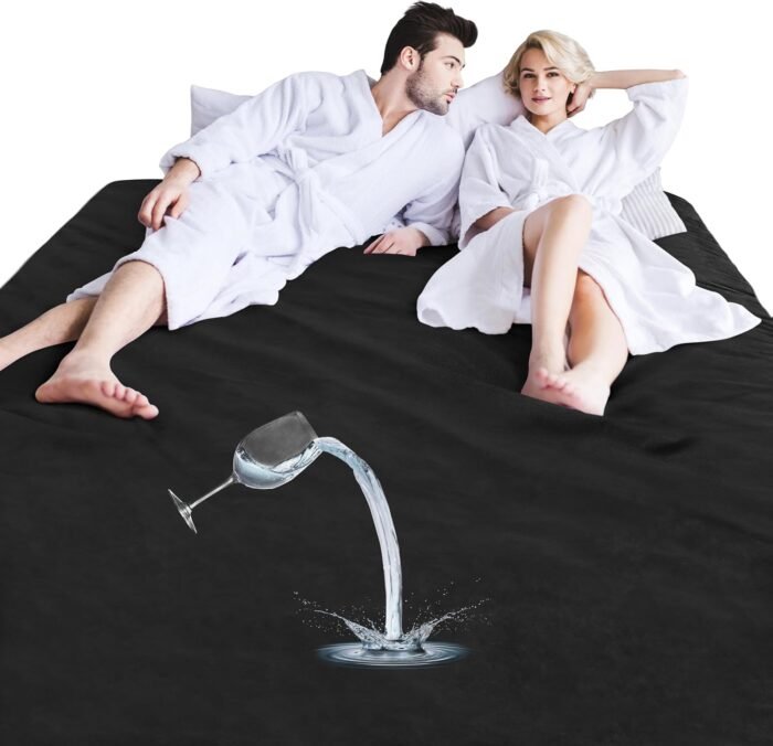 Tirrinia Love Blanket Waterproof – Soft Couples Squirt Blanket, Cuddling & Romance, Waterproof & Stain-Proof Splash Blanket for Bed, Ideal Gift for Anniversaries, Weddings(60"x80" Queen Size)