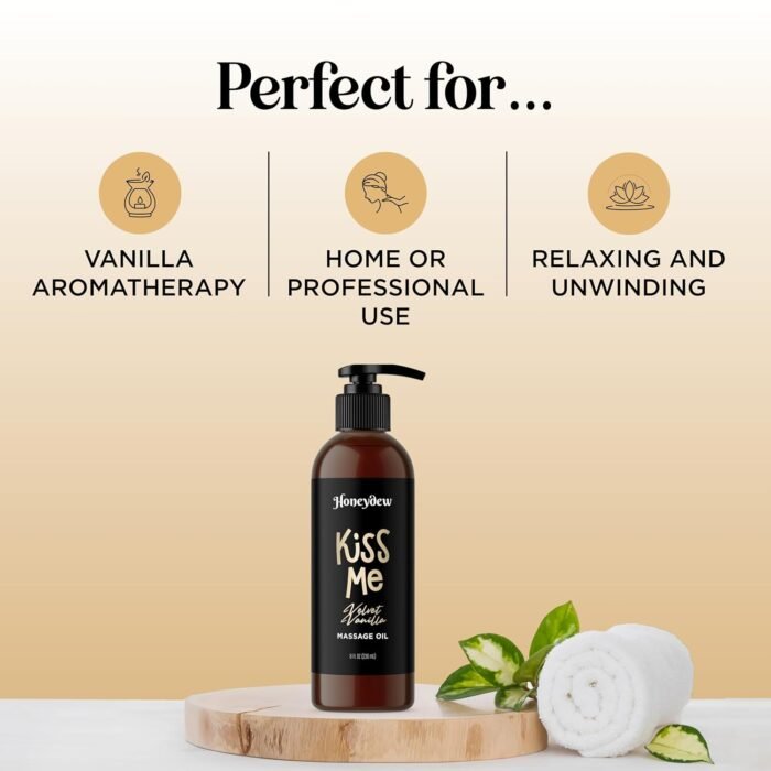 Vanilla Sensual Massage Oil for Couples - Relaxing Full Body Massage Oil for Date Night with Moisturizing Coconut and Sweet Almond Oil - Vegan Non Staining Non Greasy Silky Smooth Gliding Formula - Image 7