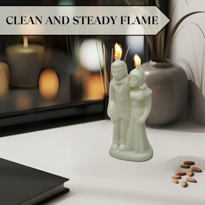 Vrinda® Decorative Candle Erotic Wedding Couple – Couple Art Portrait Candle Mould - Handcrafted Romantic Figurine Candles for Rituals, Couple Spell, Marriage, and Other Special Occasion (White) - Image 5
