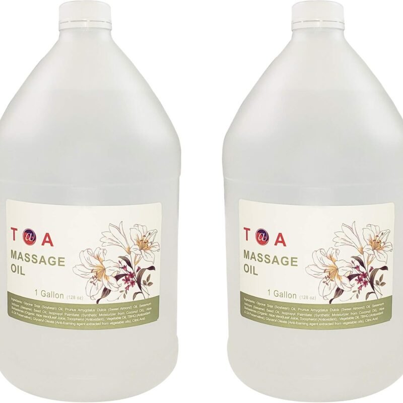 TOA Mineral Oil Body Spa Massage for Therapists Unscented Gallon Bottle (2 GLLONS)