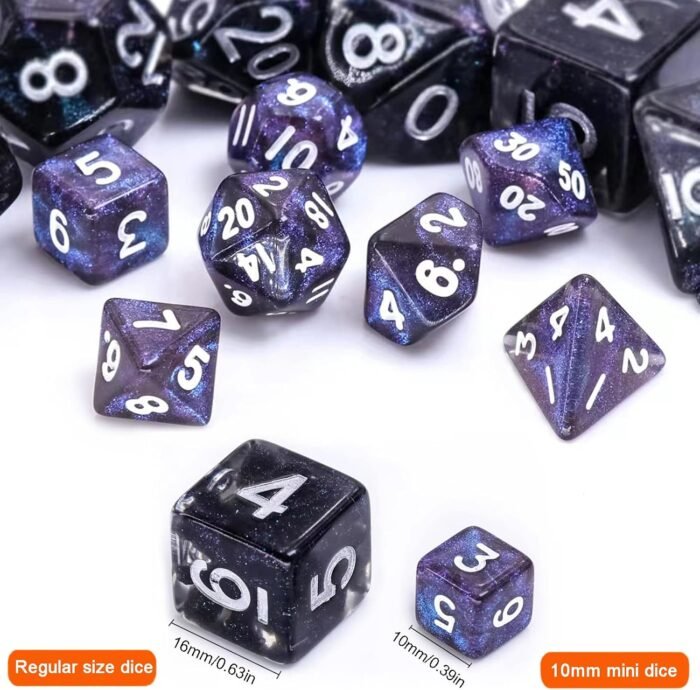 10 Sets Random Assortment Polyhedral RPG Mini Dice (70pcs),Surprise Mystery Mini Dice Set,10mm Mini DND Magic The Gathering Dice Set for MTG,RPG,D&D Dungeons and Dragons Role Playing Game - Image 3