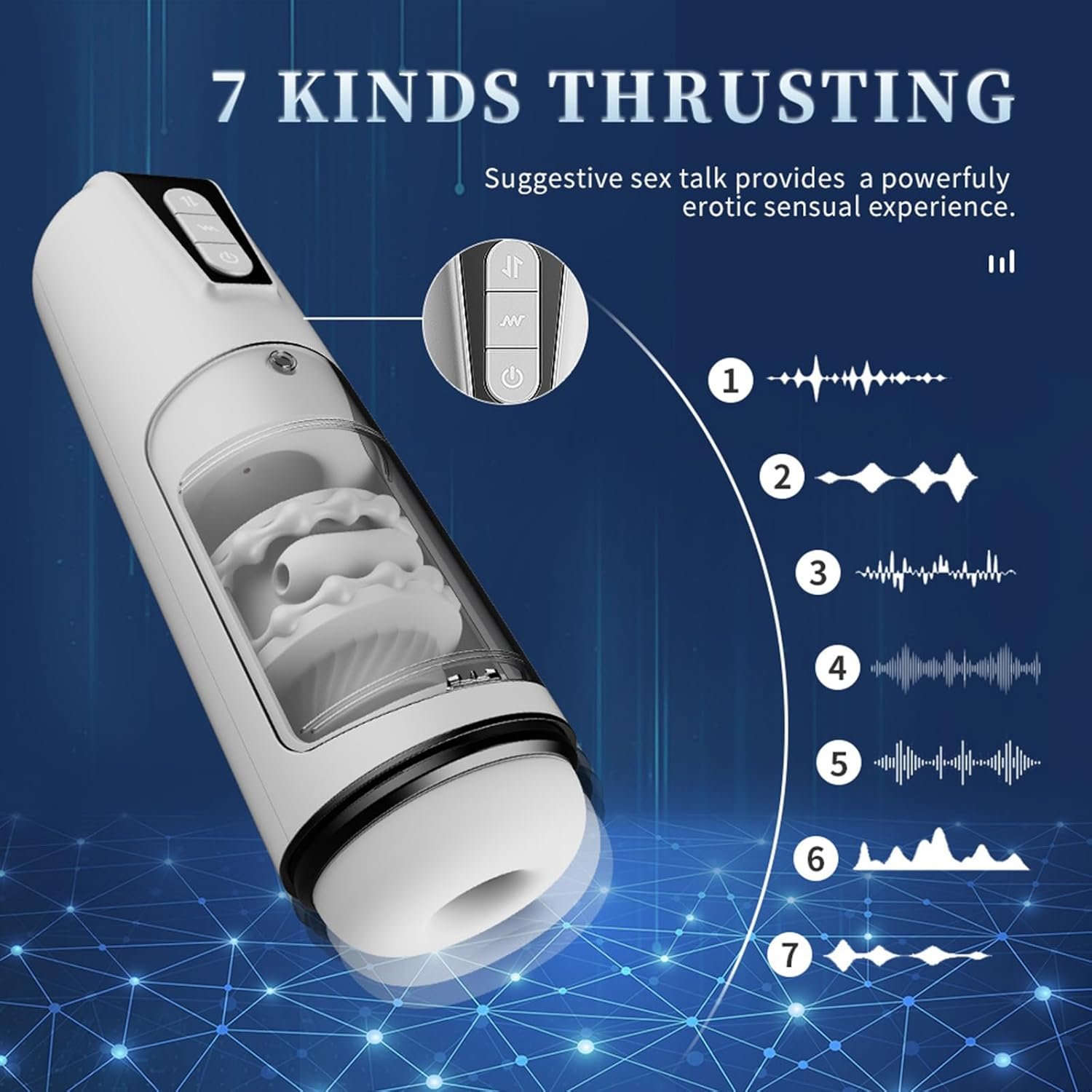 Sex Toy Men Male Masturbators Automatic Male Masturbator Mens Sex Toy Adult Toys for Men Male Thrusting Male Masturbator Sex Toys for Men Juguetes Sexuales Male Vibrating Hands Free Penis Pump - Image 3
