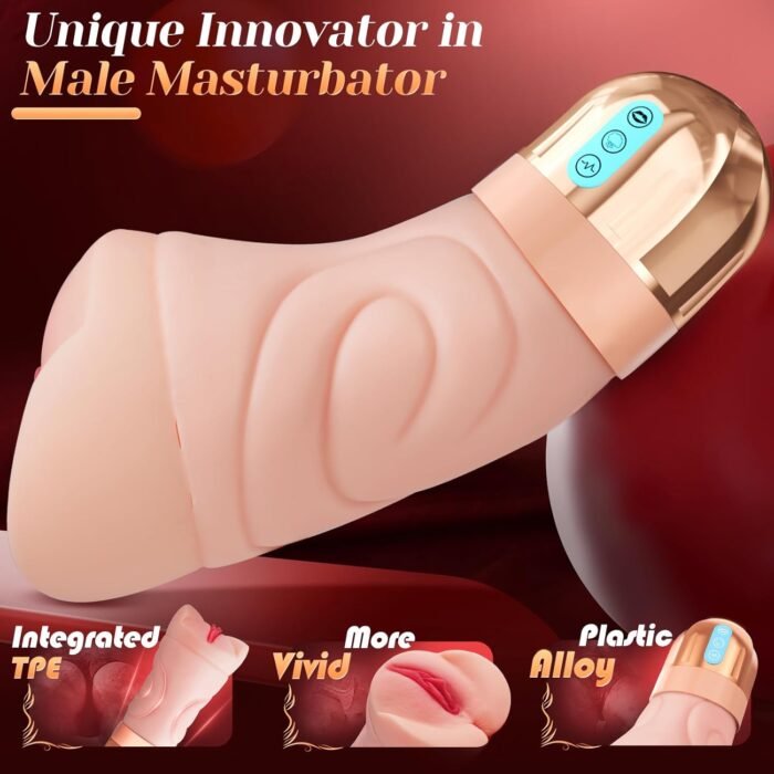 Sex Toys for Men Pocket Pussy - Portable Male Masturbator with 10 Vibrating & 5 Sucking Modes, Lifelike Vagina Soft and Tight Texture, Easy Holding Penis Training Masturbators Adult Sex Toy - Image 2