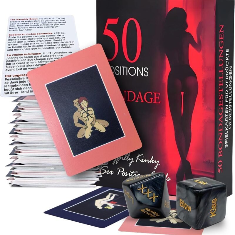 Sex Game for Adults Couples - Couples Card Game Date Night Ideas Fun Games for Couples Bedroom Games 50 Sex Positions Cards 2 Sex Dice Adults Couples Naughty Couples Gift for Him, Her