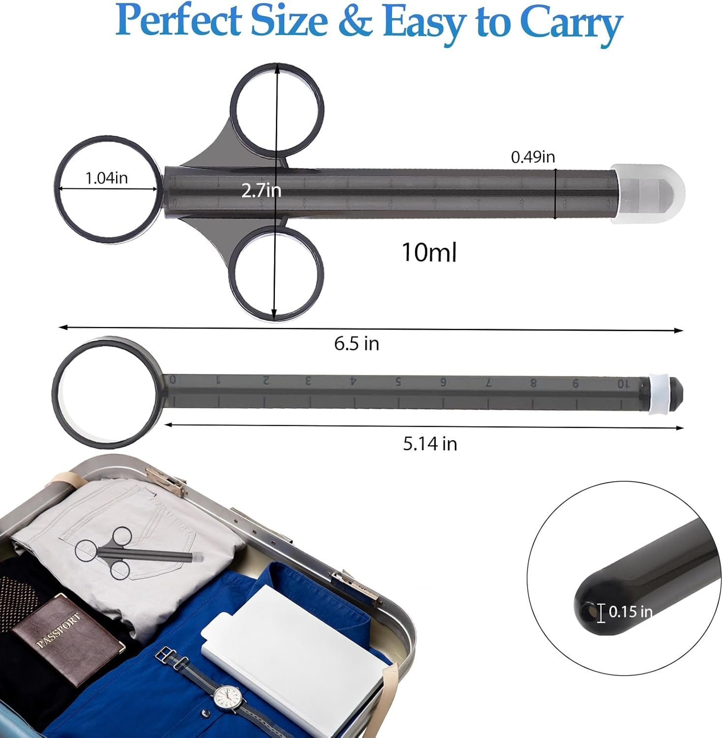 2PCS Lube Applicator Syringe for Sex Doll Male Masturbators Anal Lube Backdoor Play, 10ml Lubricant Injector Syringes Reusable, Pocket Pussy Vagina Anus Lube Shooter for Men Couples - Image 5