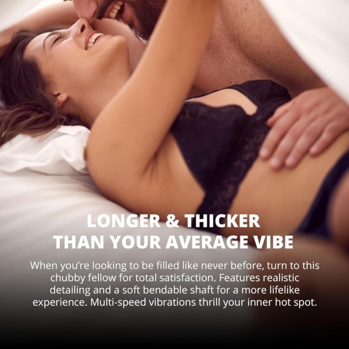Adam and Eve Chubby Fun Personal Vibrator, Thick Thrusting Multi Speed Dildo, Smooth Adult Sex Toy for Women and Couples, Stimulates G Spot, Adjustable Vibrations, Waterproof, 9 Inch Purple Design - Image 2