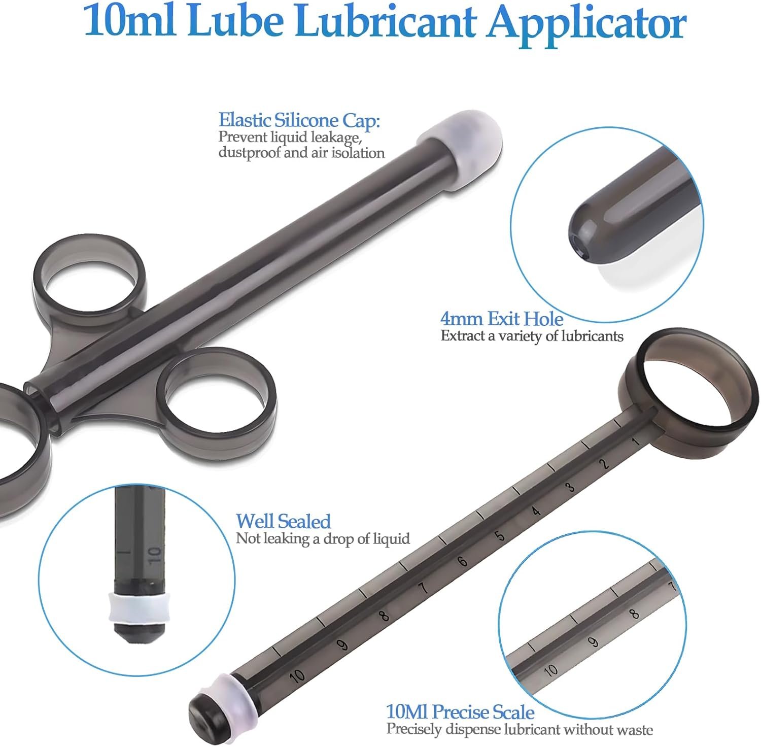 2PCS Lube Applicator Syringe for Sex Doll Male Masturbators Anal Lube Backdoor Play, 10ml Lubricant Injector Syringes Reusable, Pocket Pussy Vagina Anus Lube Shooter for Men Couples - Image 4