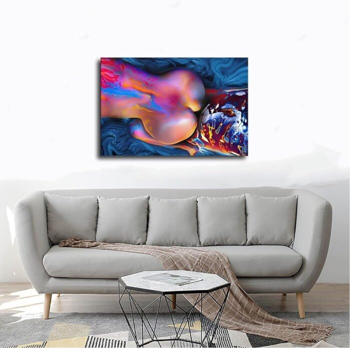 Print Painting Striking Erotic Nude Woman Canvas Print - Vibrant Abstract Art Wall Art Poster Canvas - Aesthetic Room Decor Prints for Bedroom, Living Room, Office - Modern Home Decoration Gift IdeaUn - Image 4