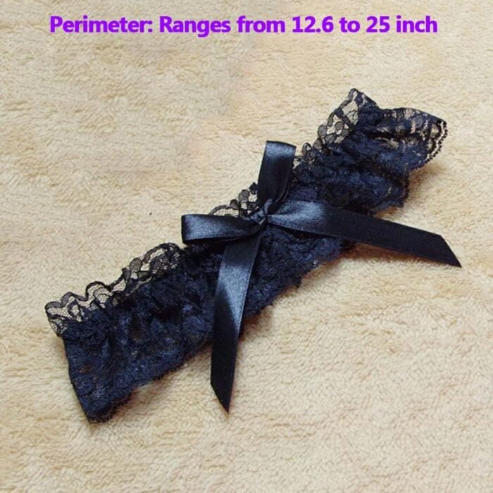 MMTTAO Wedding Garter for Bridal Leg Ring Satin Bow Plus Size Stretch Prom Garters Set - Image 3