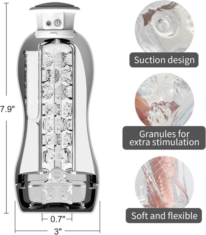 Vibrating Male Masturbators with Sucking Granules and Beads, Vocal Sex Toys for Men Portable Male Stroker Adult Men Sex Toys Penis Pumps & Enlargers - Image 7