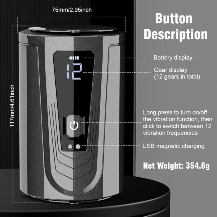 Automatic Male Masturbator Sex Toys for Men, Open-Ended Male Sex Toys Pocket Pussy Male Vibrator with 12 Vibrating Modes for Penis Stimulation, Mens Sex Toy Adult Toys Blowjob Sex Machine Male Stroker - Image 7