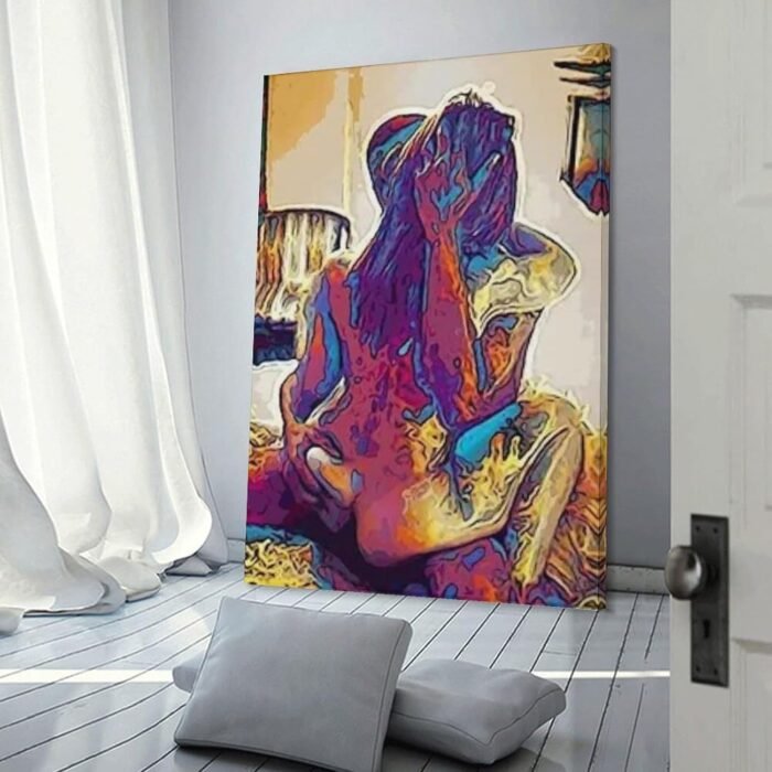 Sexy Couple Abstract Erotic Art Poster Adult Applicable Gift Art Poster Canvas Painting Decor Wall Print Photo Home Modern Decorative Posters Framed/Unframed 12x18inch(30x45cm) - Image 3