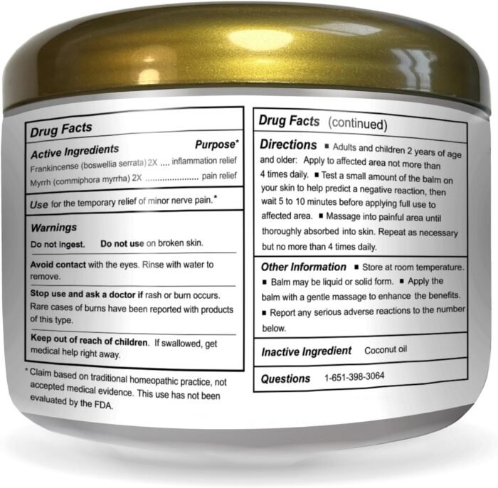 Wise Men Healing Balm with Myrrh and Frankincense Essential Oils for Neuropathy, Sciatica and Nerve Pain Massage and Skin Moisturizing - Image 4