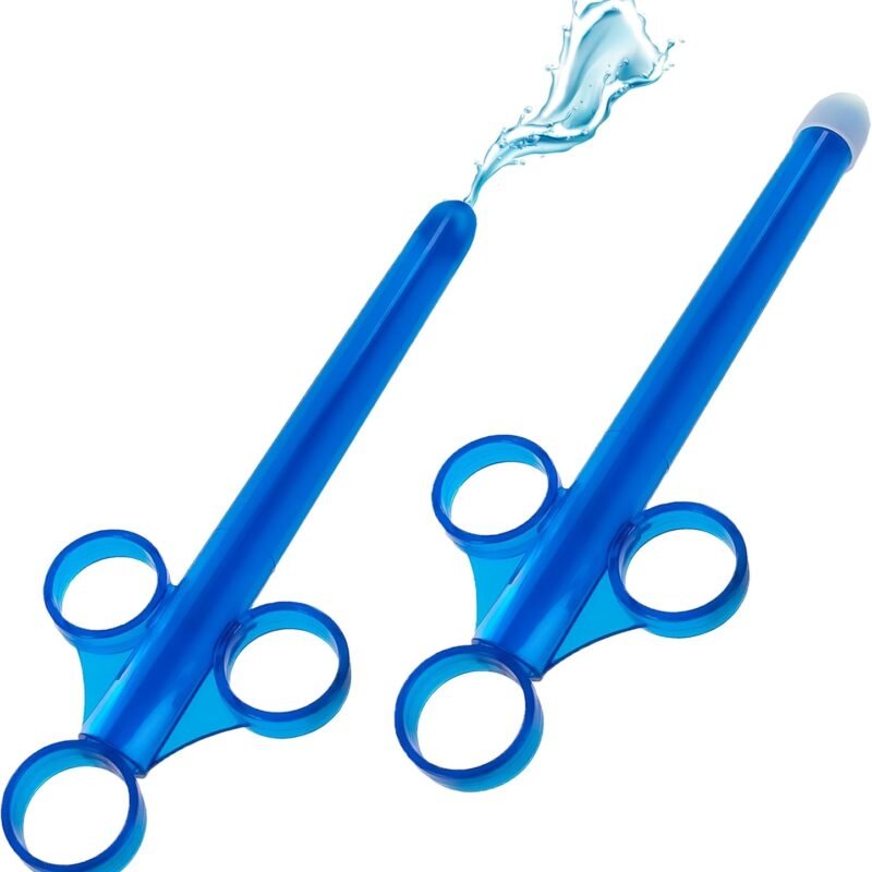 Cleanstream XL Lubricant Launcher, 1-Hand Use, Smooth Tube for Easy Insertion, Syringe, Toy Friendly, Cap Included, Unscented, Blue, 2 Count