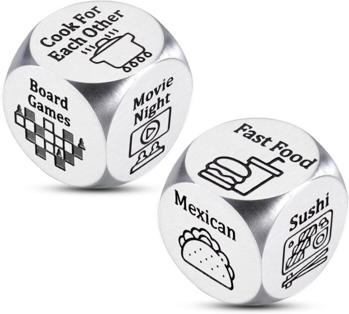 10th Tin Anniversar Gifts - 10 Year Anniversary Dice Gift for Men, Anniversary Dice Gifts for Boyfriend Girlfriend Husband Wife, Bridal Shower Gifts for Women, Stocking Stuffers for Women Men