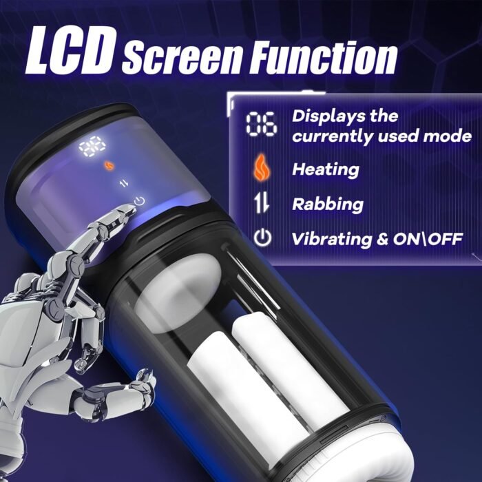 Male Masturbator Sex Toys for Men - Male Sex Toys Rubbing Heating Masturbator for Penis Stimulation,Adult Toys Mens Sex Toy (Black) - Image 4