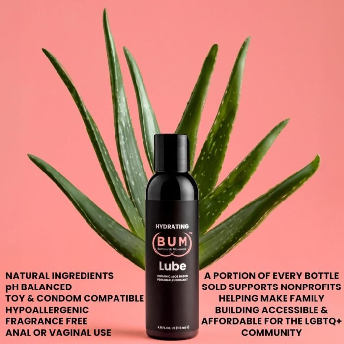 (Bum) Water Based Lube - Organic Aloe Personal Lubricant and Vaginal Moisturizer, Uber Hydrating, pH Balanced, Fragrance Free, Hypoallergenic, Condom Compatible, for Men, Women, Couples, 4oz - Image 3
