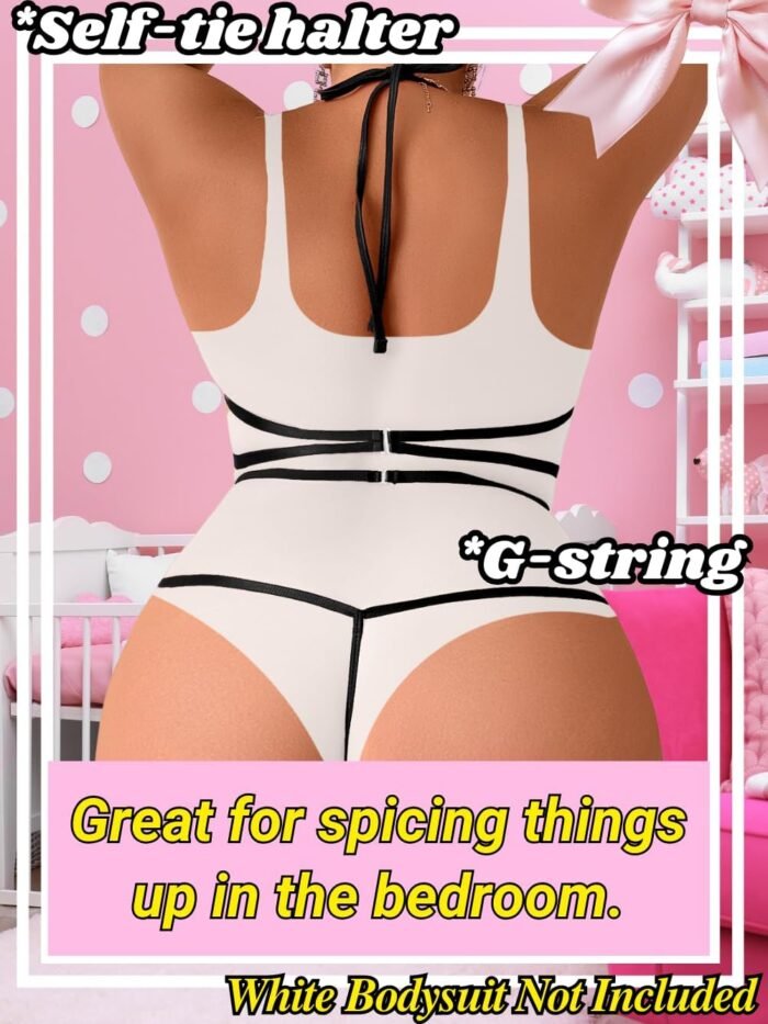 Kaei&Shi Plus Size Ribbon Bow Lingerie Women, Exotic Underwire Bowtie Lingeries Bodysuit - Image 3