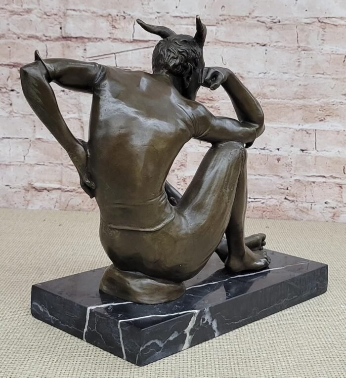 Hot Cast Bronze Lustful Devil Satyr Faun - Art Deco Erotic Sculpture by Milo Decorative Gift Decor Artwork by Think Bronze - Image 4