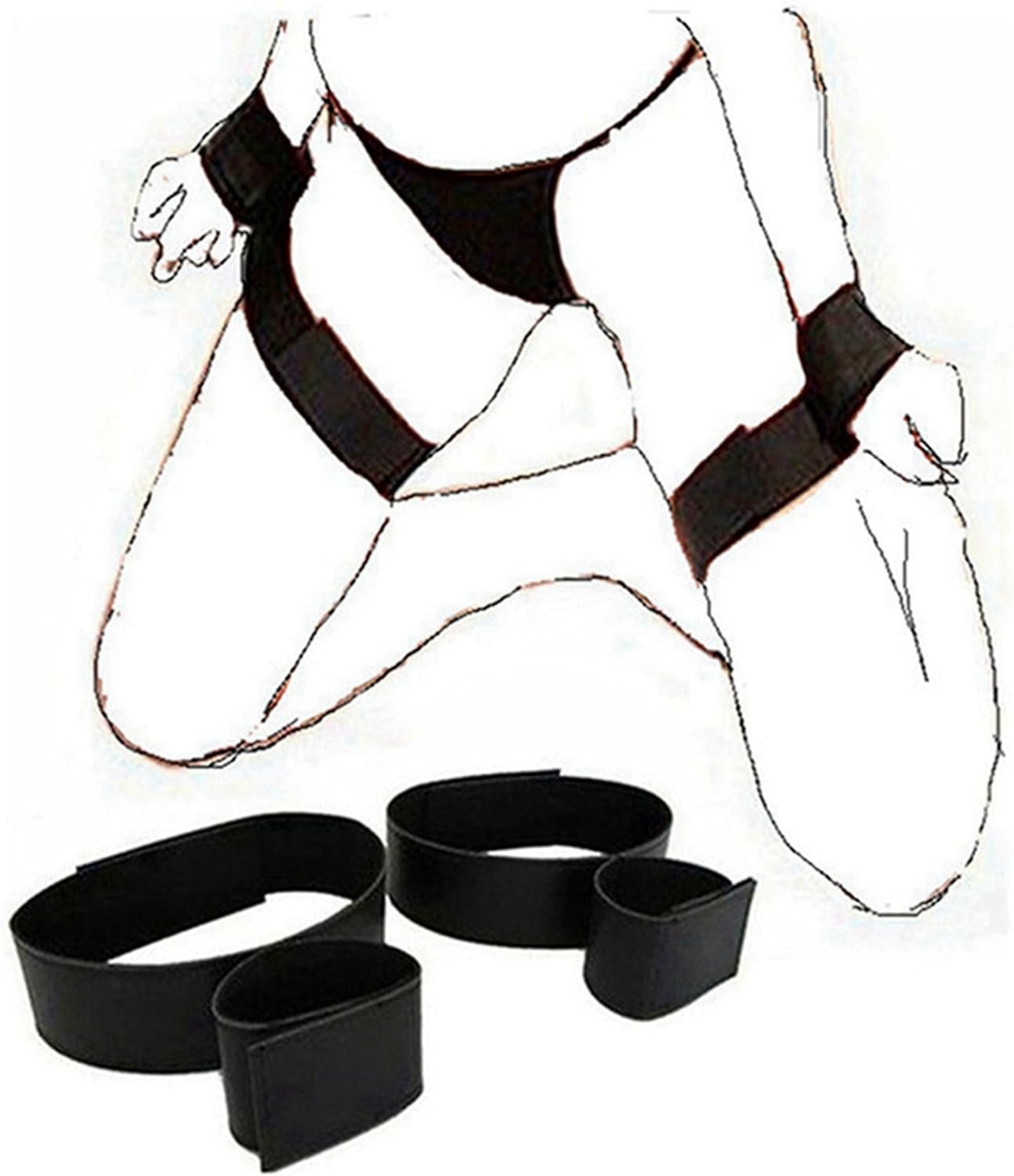 Sex Bonding for Couples Hand Leg Cuffs Ankle Wrist Resistance Bands Thigh Wrist Cuffs Restraints Sex Toys BDSM Bondage Kit Adjustable Wrist and Ankle Restraint Ropes & lanyards Adult Play Sweater - Image 7
