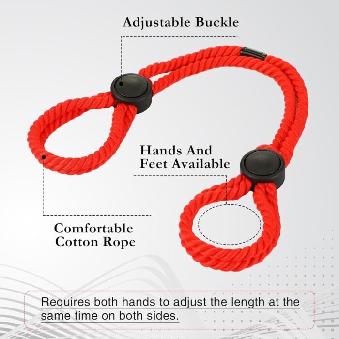 2 Pack Rope Handcuffs Bracelets for Women, BDSM Sex Restraints Adjustable Bondage Rope, Sex Restraints Ankle Cuffs BDSM Bondage Sex Toys Cotton Ropes Wrist Cuffs Beginner Set Sweater OKM9 - Image 4