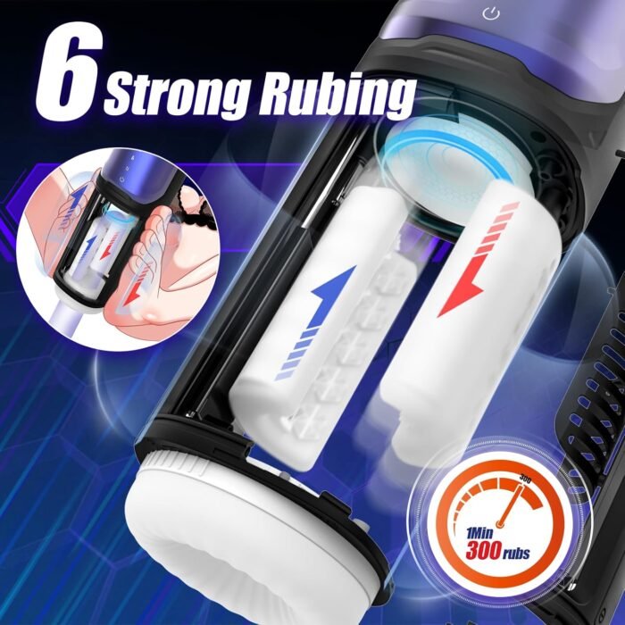 Male Masturbator Sex Toys for Men - Male Sex Toys Rubbing Heating Masturbator for Penis Stimulation,Adult Toys Mens Sex Toy (Black) - Image 3