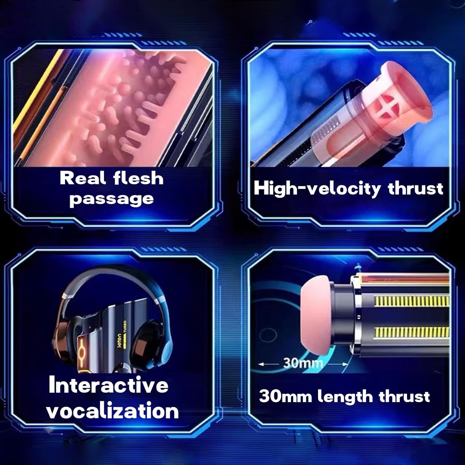 Sex Toys Sex Toy Adult Toys Male Sex Toy Sex Toys for Men Male Masturbator Male Sex Toys Sex Toy for Men 3D Realistic Textured Penis Pump Sucking Licking Sensory Toys Adults for WOM - Image 8