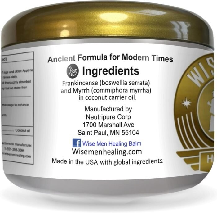 Wise Men Healing Balm with Myrrh and Frankincense Essential Oils for Neuropathy, Sciatica and Nerve Pain Massage and Skin Moisturizing - Image 3