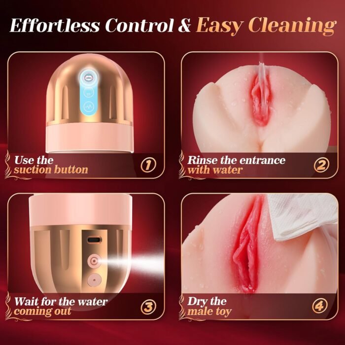 Sex Toys for Men Pocket Pussy - Portable Male Masturbator with 10 Vibrating & 5 Sucking Modes, Lifelike Vagina Soft and Tight Texture, Easy Holding Penis Training Masturbators Adult Sex Toy - Image 8