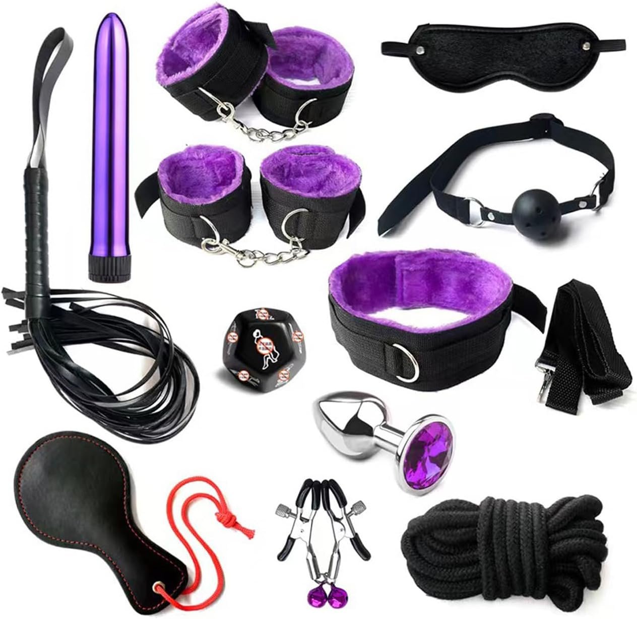 BDSM Bondage Restraints Kit Toys for Couples King Bed Ties Adult Play Cuffs for Ankles and Hands Bed Straps Adjustable Leg Spreader Bar Adult Play Restraints for Ankles and Wrist with Chain Sweatshirt - Image 5