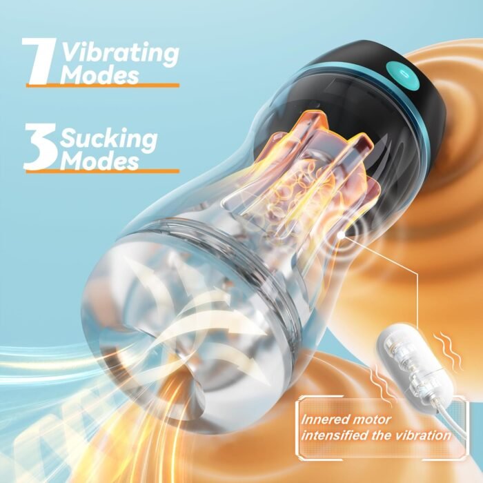 Automatic Male Masturbator with APP Control - Transparent Outer Shell Penis Pump with 3 Vacuum Suction & 7 Vibration, Sex Machine Adult Toys Pocket Pussy for Men, Male Stroker Adult Sex Toys for Men - Image 2
