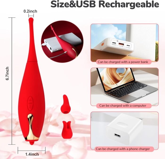 Adult Sex Toys Couples Clitoral Vibrators Wand, Her Nipple Clitoris G spot Vibrating Stimulator, Girls Female Waterproof Quiet Super Strong Oral Licking Vibrator, Best Sexual Pleasure Tools for Women - Image 6