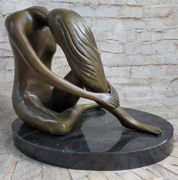 European Nude Sitting Woman Bronze Erotic Art Sculpture Hot Cast Figurine Decor Decoration Gift Sale by Classy Bronze - Image 2