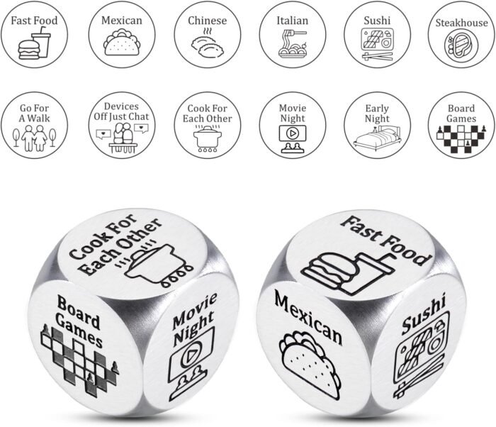 10th Tin Anniversar Gifts - 10 Year Anniversary Dice Gift for Men, Anniversary Dice Gifts for Boyfriend Girlfriend Husband Wife, Bridal Shower Gifts for Women, Stocking Stuffers for Women Men - Image 2