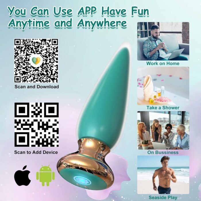 App & Remote Control Anal Butt Vibrator Prostate Massager, 9 Classic Vibrating Modes G-Spot Vibrator Rechargeable APP Control Anal Plug Vibrator Adult Sex Toys for Men & Couple - Image 5