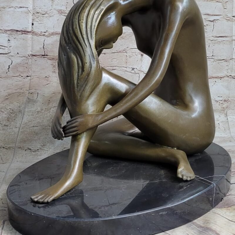 European Nude Sitting Woman Bronze Erotic Art Sculpture Hot Cast Figurine Decor Decoration Gift Sale by Classy Bronze