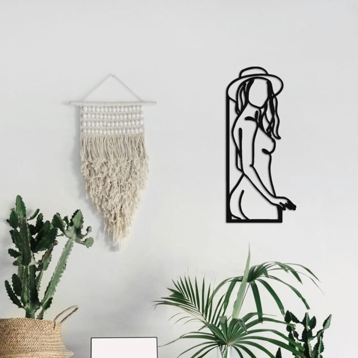 Bobbird Metal abstract couple line wall ornament, metal wall art, couple erotic art wall decoration, minimalist wall art, metallic black silhouette wall art (1040) (M) - Image 4